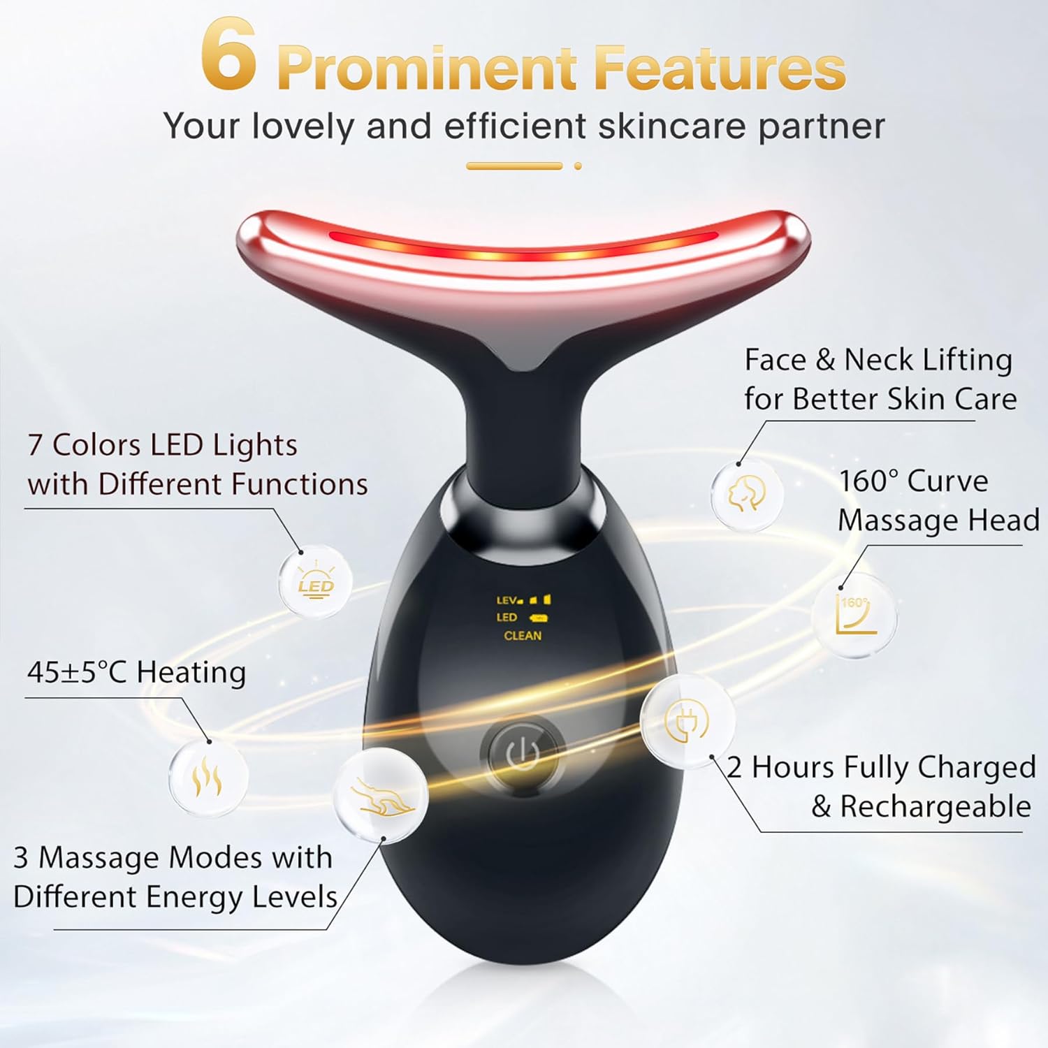 Rechargeable Face Massager – 3 Modes EMS Facial Beauty & Skincare Device