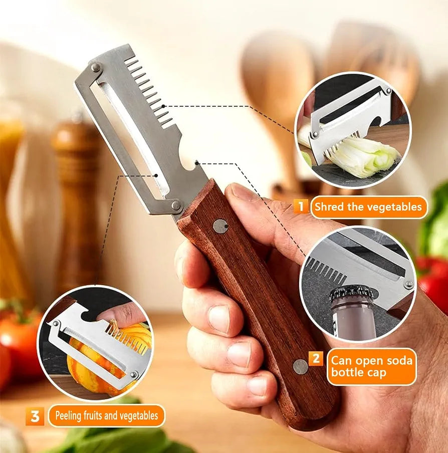 3-in-1 Stainless Steel Vegetable Peeler Knife – Multifunctional Kitchen Tool for Food Preparation