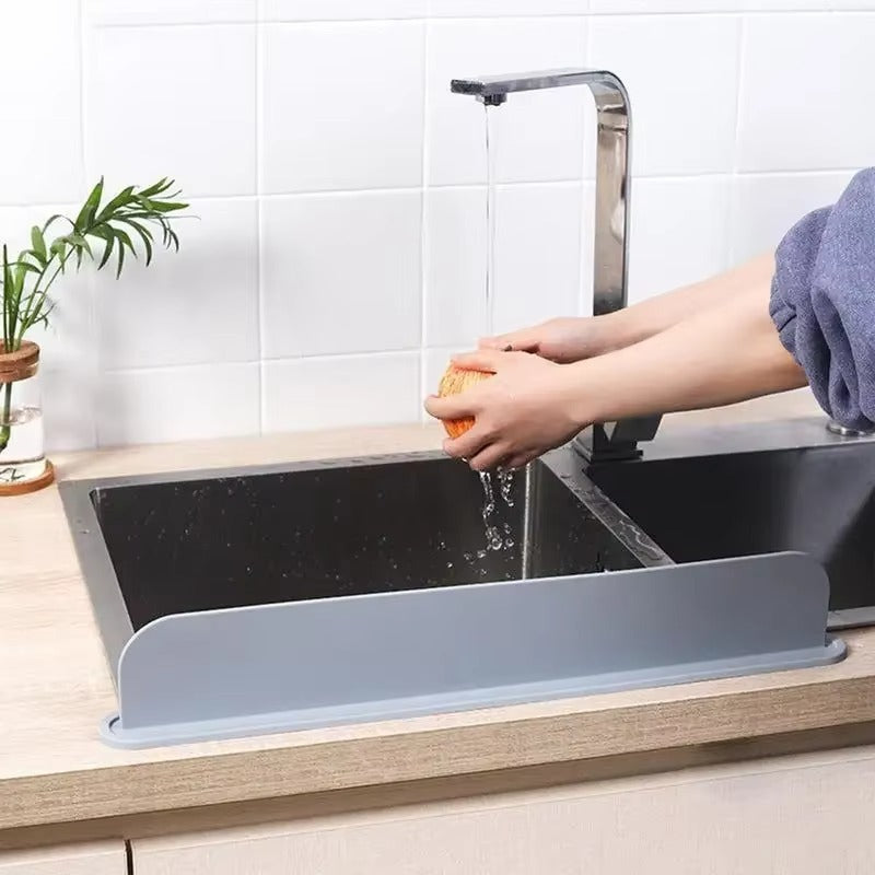 Reusable Silicone Sink Splash Guard 14 Inch – Water Barrier with Strong Suction Cups for Kitchen & Bathroom