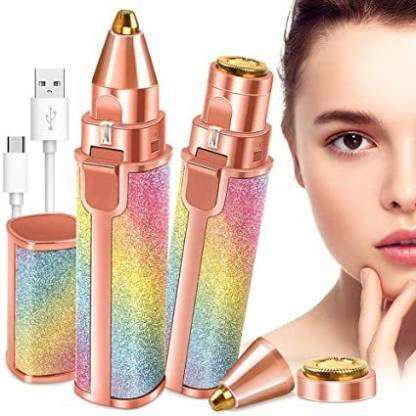 2-in-1 Flawless Eyebrow Trimmer – USB Rechargeable Facial Hair Remover For Eyebrows & Upper Lips