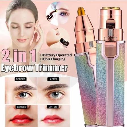 2-in-1 Flawless Eyebrow Trimmer – USB Rechargeable Facial Hair Remover For Eyebrows & Upper Lips