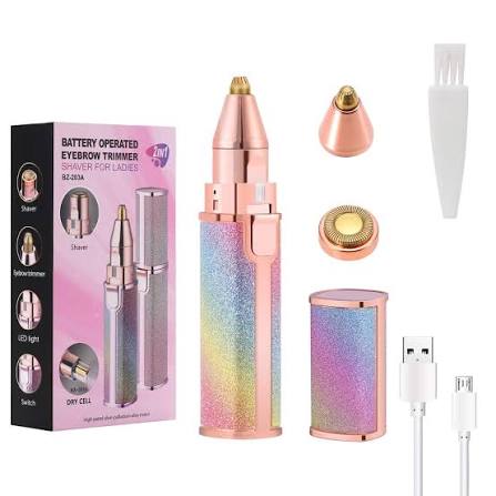2-in-1 Flawless Eyebrow Trimmer – USB Rechargeable Facial Hair Remover For Eyebrows & Upper Lips